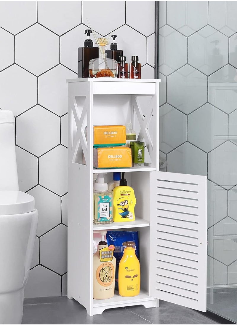 Waterproof Bathroom Cabinet, White Bathroom Storage Shelf Organizer Cupboard with Daily Use Layer and 1 Cupboard Door - pzsku/ZE56522EE384F5A19762BZ/45/_/1724247413/d938278d-762a-4463-ae3c-a4479aa85b28