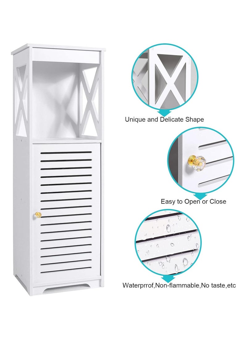 Waterproof Bathroom Cabinet, White Bathroom Storage Shelf Organizer Cupboard with Daily Use Layer and 1 Cupboard Door - pzsku/ZE56522EE384F5A19762BZ/45/_/1724247421/2f5d802d-99e6-4e69-a26e-82beb0764e00