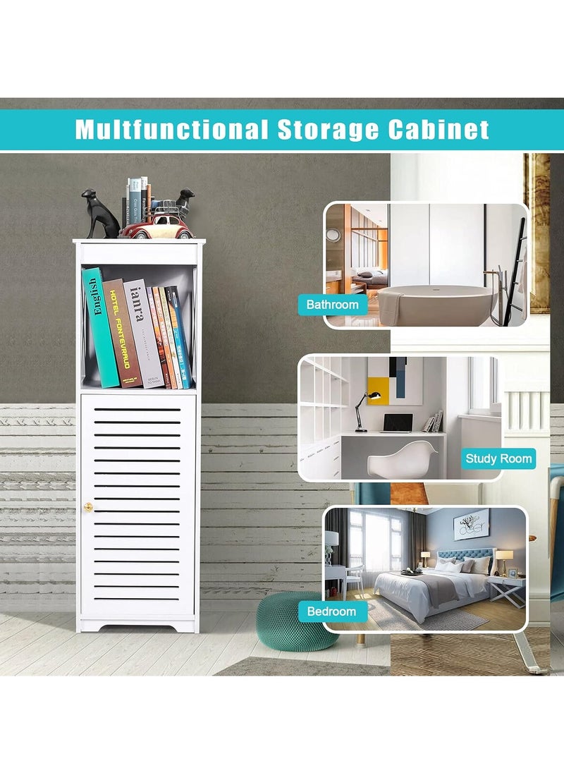 Waterproof Bathroom Cabinet, White Bathroom Storage Shelf Organizer Cupboard with Daily Use Layer and 1 Cupboard Door - pzsku/ZE56522EE384F5A19762BZ/45/_/1724247427/299c69d7-76cc-459d-a25e-6fd67f42901e