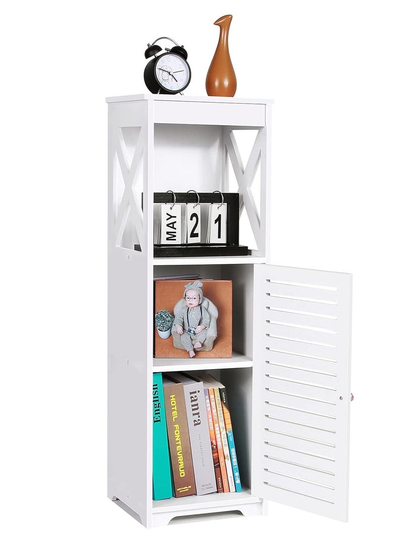 Waterproof Bathroom Cabinet, White Bathroom Storage Shelf Organizer Cupboard with Daily Use Layer and 1 Cupboard Door - pzsku/ZE56522EE384F5A19762BZ/45/_/1724247431/3802a6fd-baaf-45cf-85a5-2a86e398a457