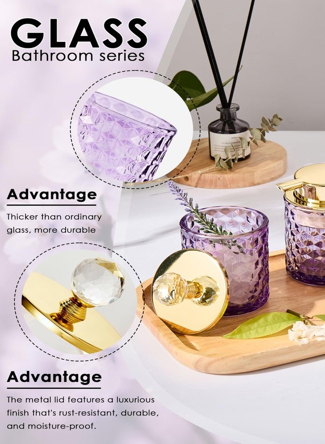 Britimes Purple Bathroom Accessories, 4Pcs Purple Bathroom Accessory Set Complete, Toothbrush Holder Set, Soap Dispenser, Qtip Holder, Tumbler, Perfect for Bathroom Decor and Vanit - Image 5