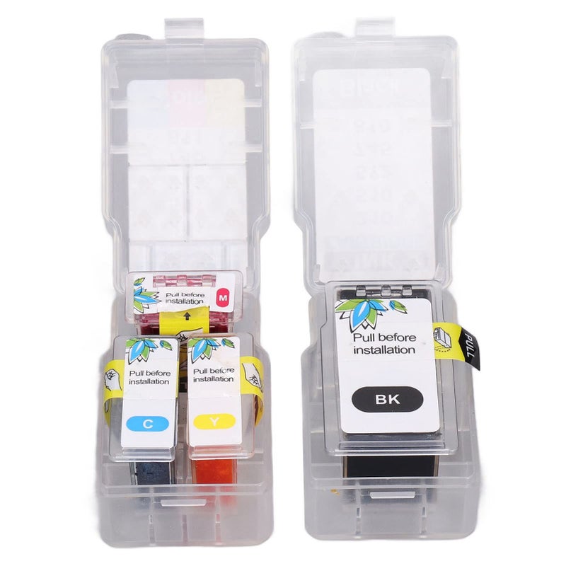 Printer Ink Cartridge Set 4 Colors Black Blue Red Yellow with Refill Tools - Image 3