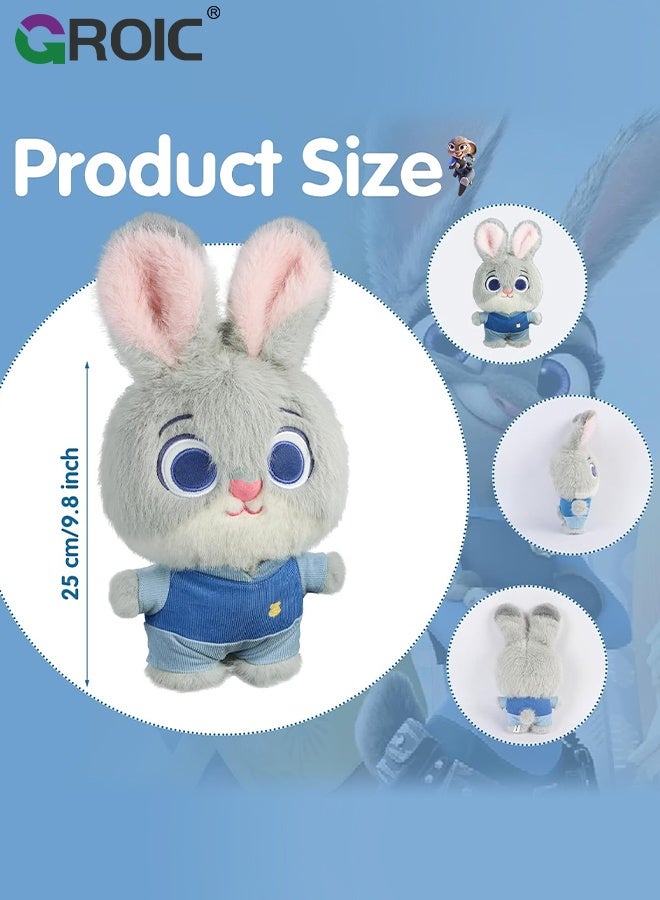 GROIC 2Pcs Plush Doll,  Nick and Judy Plush Set, 35cm Cute Stuffed Animal Keychains, Rabbit and Fox Animals Figure Toy Charm for Bag Plush Pendant Gift for Kids and Adults, Soft Cuddly Charms - Image 2