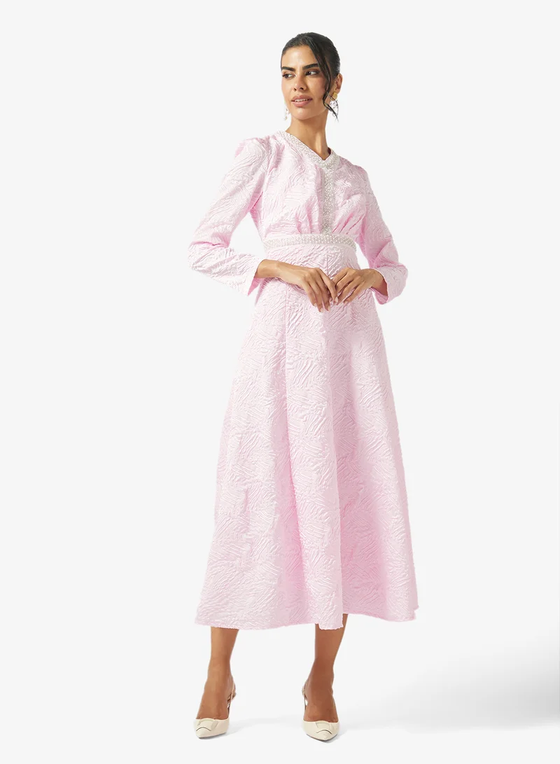 Puff Sleeved A-line Dress