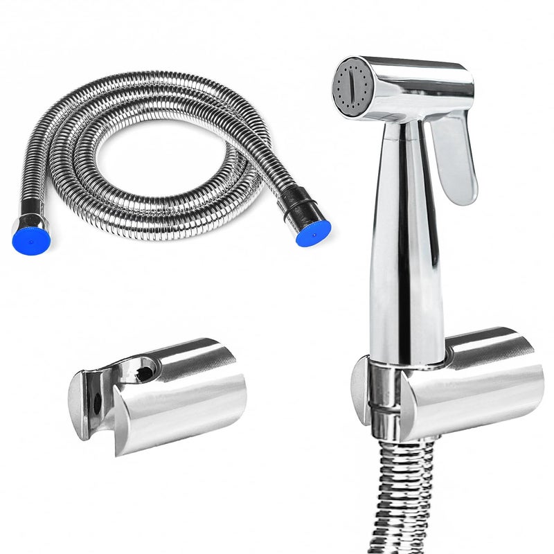 PIXELPACE Brass Health Faucet Set for BathroomJet Spray with Pipe for Toilet Shower Faucet with Ultra Flexible Shower Hose Jet Spray for ToiletAdjustable Water Pressure Control Wash Hammer - Image 1