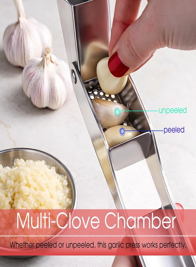 UOSLOR Heavy Duty Garlic Press, Garlic Mincer Tool, 304 Stainless Steel, Ergonomic Handle, Easy to Clean, Large Capacity, Dishwasher Safe, Rust-Proof - Image 3