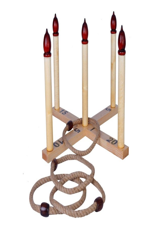 SYNCO Wooden Quoits Hoopla Throw Game for Toddlers (Kids) - Fun and Engaging Ring Toss Game for Single and Group Play, Great for Improving Hand-Eye Coordination and Motor Skills - Image 3