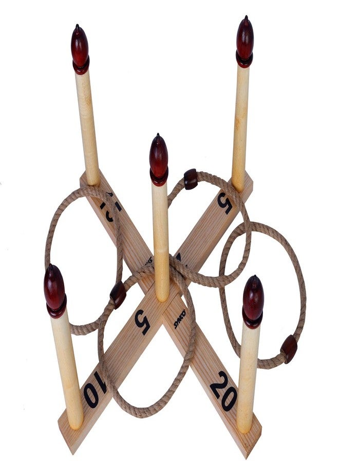 SYNCO Wooden Quoits Hoopla Throw Game for Toddlers (Kids) - Fun and Engaging Ring Toss Game for Single and Group Play, Great for Improving Hand-Eye Coordination and Motor Skills - Image 2