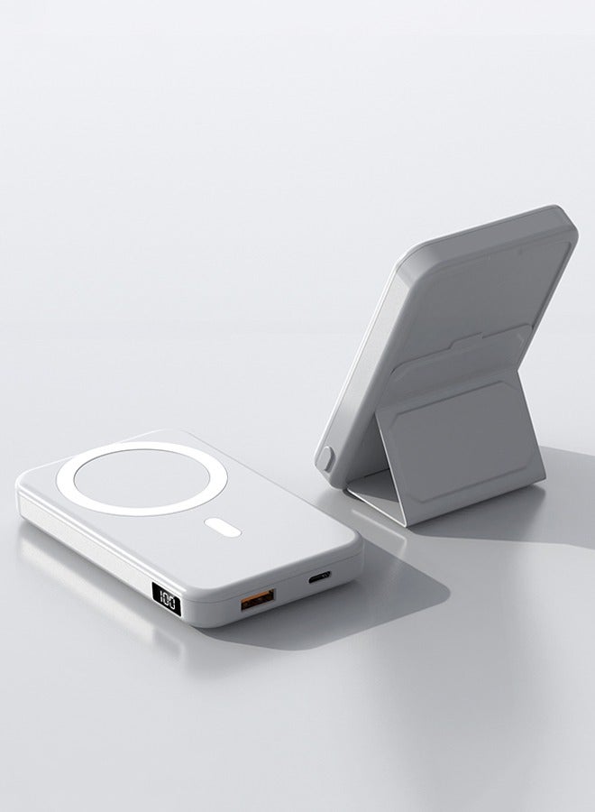 كيليسا بنك طاقة لاسلكي مغناطيسي قابل للطي بقدرة 10000 مللي أمبير في الساعة، بقوة 22.5 وات، باللون الأبيض - Image 1