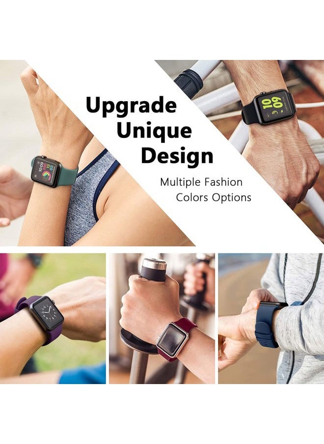 AMSKY - 6 Pack Sport Bands Compatible with Apple Watch Band 38mm 40mm 41mm 42mm 44mm 45mm 49mm 46mm,Silicone Waterproof Strap Compatible with iWatch Apple Watch Series 10 9 Ultra 8 7 6 5 4 3 2 1 SE Women Men - Image 1