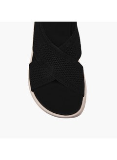 Flora Bella By Shoexpress Women's Textured Cross Strap Sandals with Buckle Closure  - Image 4
