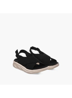 Flora Bella By Shoexpress Women's Textured Cross Strap Sandals with Buckle Closure  - Image 1