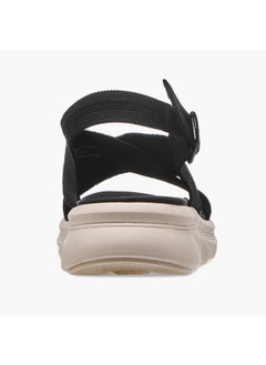 Flora Bella By Shoexpress Women's Textured Cross Strap Sandals with Buckle Closure  - Image 5