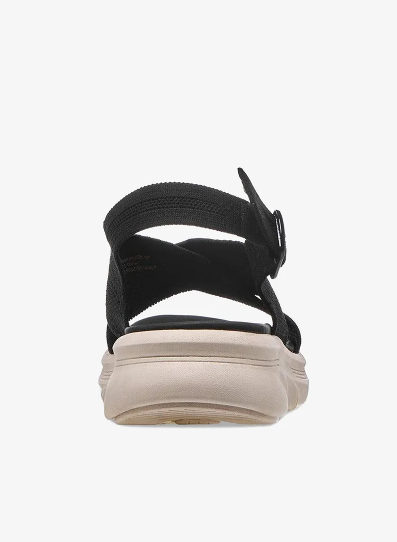 Flora Bella By Shoexpress BLACK Women's Textured Cross Strap Sandals with Buckle Closure for Women | Best Price UAE