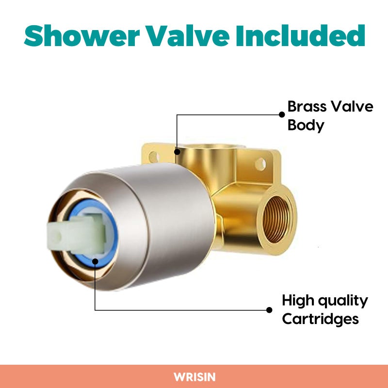 WRISIN Shower Faucet Set Brushed Nickel, Shower Valve Kit with 6 Inch Showerhead - Image 3
