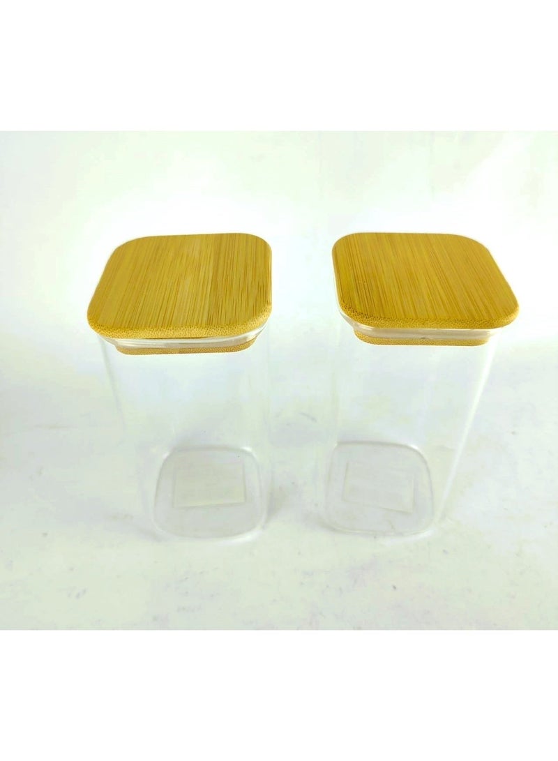 2 Glass Jars with Airtight Wooden Lid - For Storing Spices and Sweets - Image 5