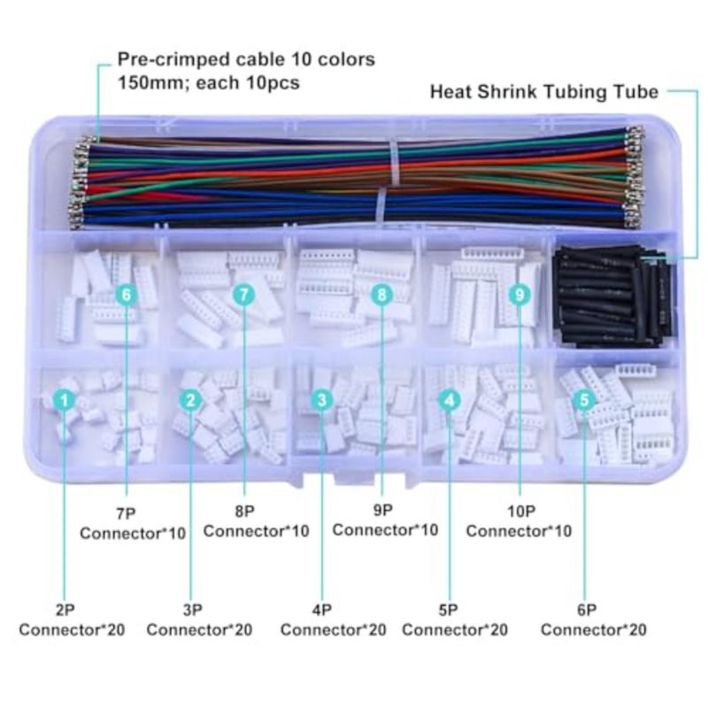 JST Connector, ZH 1.5MM 2-10 Pin Connector with Pre-Crimped Cables, Jumper Wires Electrical Connectors for DIY Electronics and PCB Board Projects - Image 3