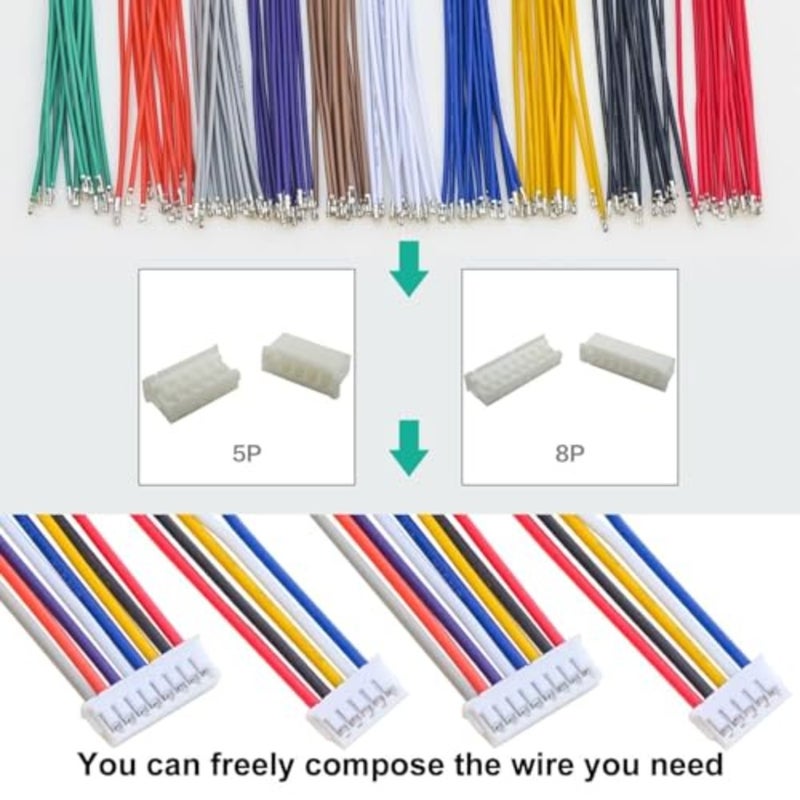 JST Connector, ZH 1.5MM 2-10 Pin Connector with Pre-Crimped Cables, Jumper Wires Electrical Connectors for DIY Electronics and PCB Board Projects - Image 5