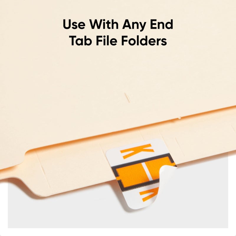 Smead BCCR Bar-Style Color-Coded Alphabetic Label, K, Label Roll, Light Orange, 500 Labels per Roll, (67081) - Image 3