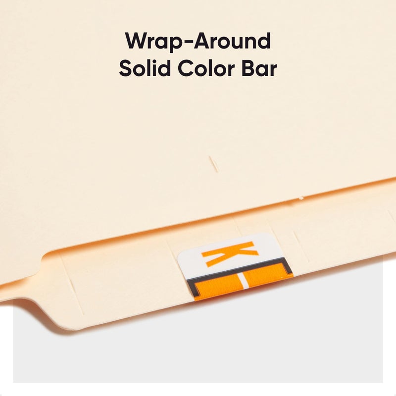 Smead BCCR Bar-Style Color-Coded Alphabetic Label, K, Label Roll, Light Orange, 500 Labels per Roll, (67081) - Image 5