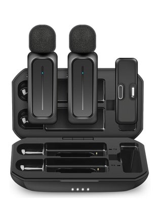 2 Pcs Wireless Lavalier Microphone for iPhone iPad Android with Charging Case 7H Clip on Lapel Microphone Wireless for Video Recording Vlogging, YouTube, Interview, 3 Mode Denoise, 70ft - pzsku/ZE565C323BC96BB2EB9C3Z/45/1748319597/2a235aac-690e-4057-a98d-8f6cb5b88de6