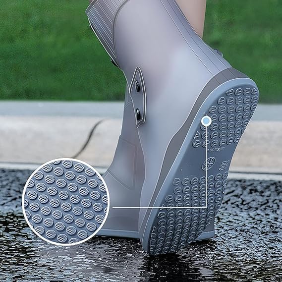 GVB ENTERPRISE Waterproof Silicone Rain Shoe Cover | Double-Breasted Waterproof Layer Shoes Cover for Rainy Season | Reusable & Non-Slip Shoe Rain Cover - Image 2