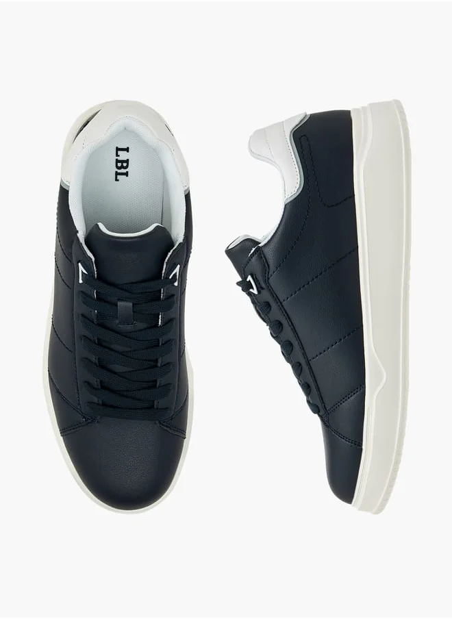 ال بي ال من شو اكسبرس Men's Solid Ankle Sneakers with Lace-Up Closure