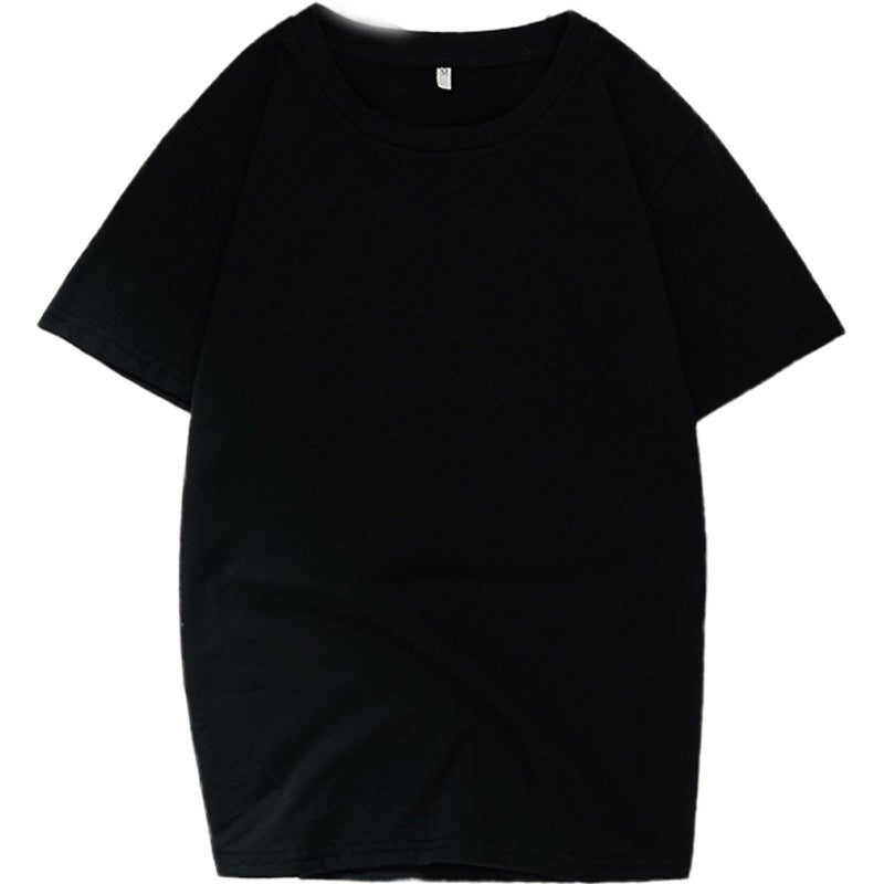 Round Neck Short-Sleeve T-Shirt For Men, Trendy Hong Kong Style, Five-Quarter Sleeve Top, Unisex, Student Couple Half-Sleeve Trendy Brand - Image 1