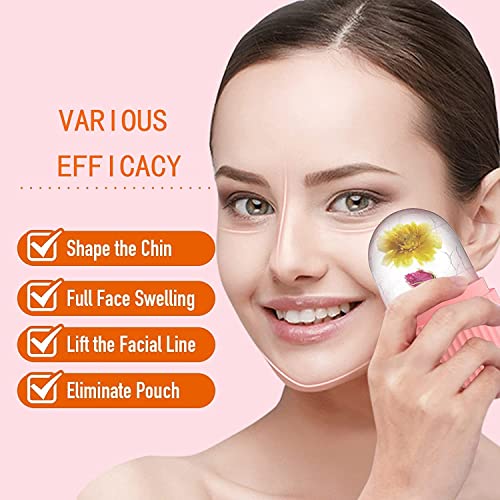 XML Ice Face Roller Silicone Facial Cube for Eyes Neck Massage Remove Dark Circle Pore Shrink Face Skin Care Ice Pack Mould for Knee,Back Pain Relief,Injuries Beauty Tools (Pink) - Image 3