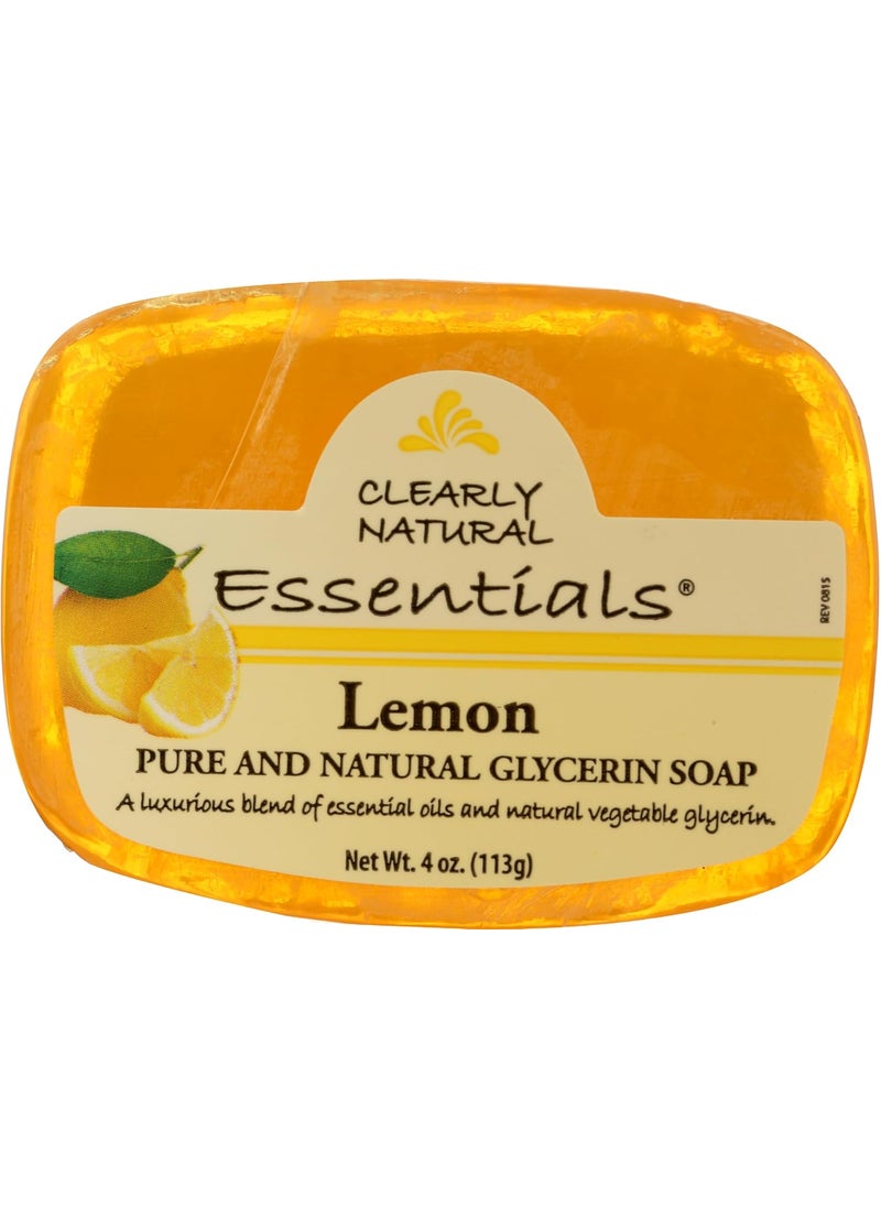 Clearly Natural - Clearly Natural Essentials Glycerine Bar Soap Lemon 4 Ounce - Image 1