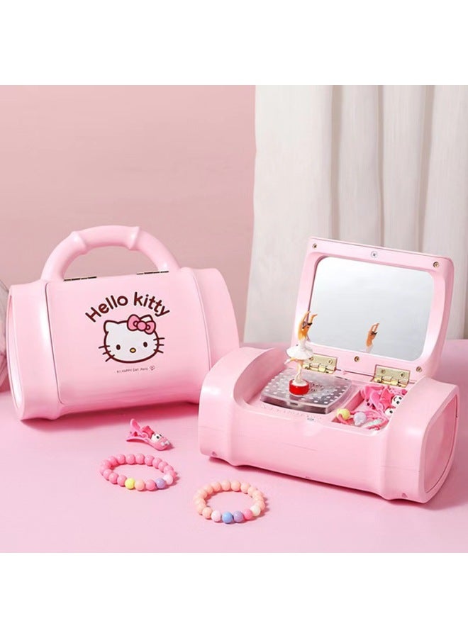 Colorful Flash Handbag Music Box Music Box Creative Dancing Little Girl Hello KT Children Birthday Gift-Color:Colorful Light Handbag Music Box - Image 3