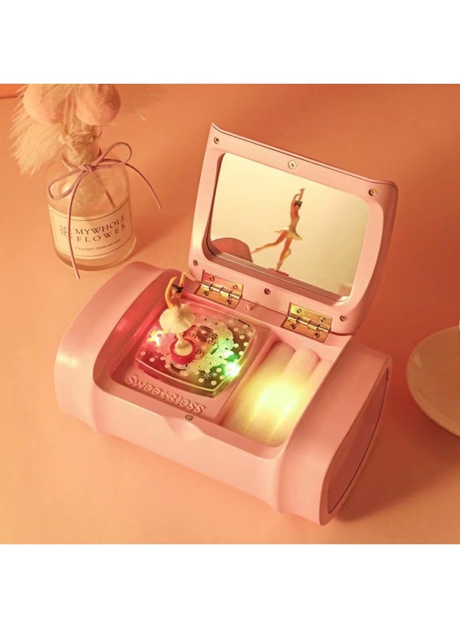 Colorful Flash Handbag Music Box Music Box Creative Dancing Little Girl Hello KT Children Birthday Gift-Color:Colorful Light Handbag Music Box - Image 1
