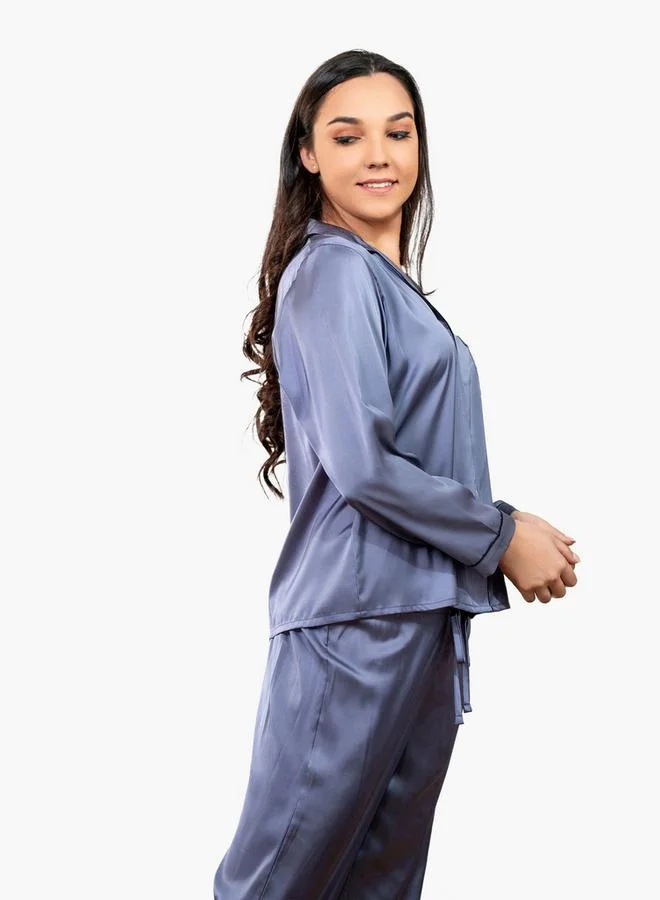 أدريا طقم بيجامة كلاسيك طويل للنساء