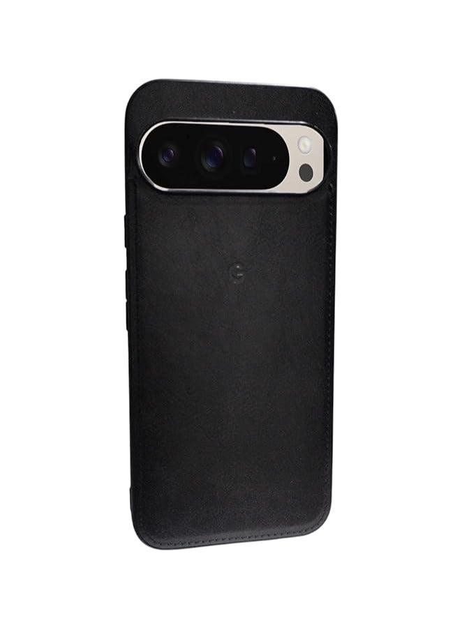 حافظة متوافقة مع حافظة جوجل بيكسل 9، غطاء حماية من الصدمات والصدمات مصنوع من جلد ناعم مصنوع من مادة TPU والسيليكون الناعم وبصمات الأصابع لهاتف جوجل بيكسل 9 (أسود)