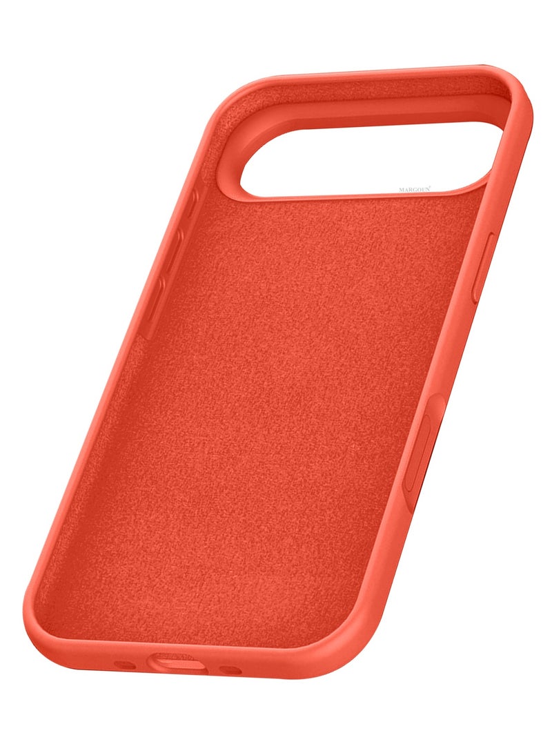 MUDISO Liquid Silicone Protective Phone Case for iPhone 17 Air , Soft Anti-Scratch Microfiber Lining Utra Slim Drop Protection Phone Cover - Peach-1 - Image 5