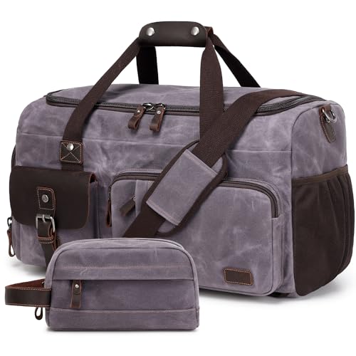 SHENHU Travel Duffle Bag Weekender Bag with Shoe Compartment Overnight Bag for Men Travel Bag Carry On Lugguage Gray - Image 1
