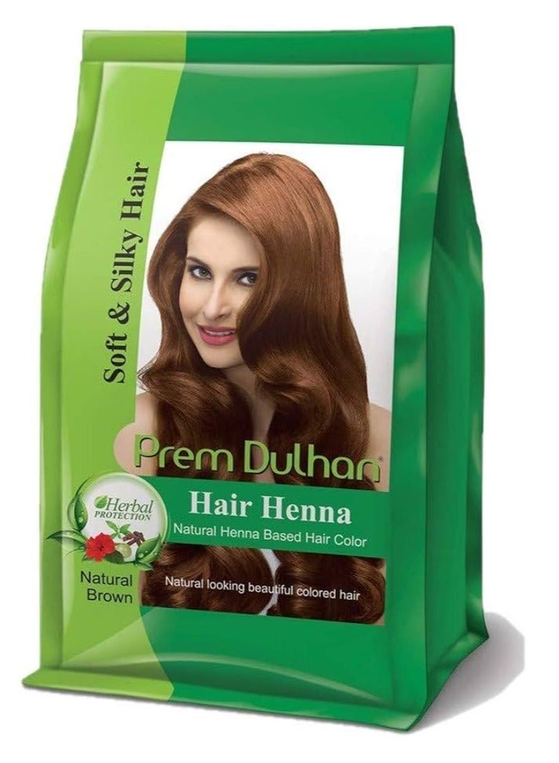Prem Dulhan Prem Dulhan Hair Henna Natural Henna Based Hair Color Natural Brown -125g  - Image 1