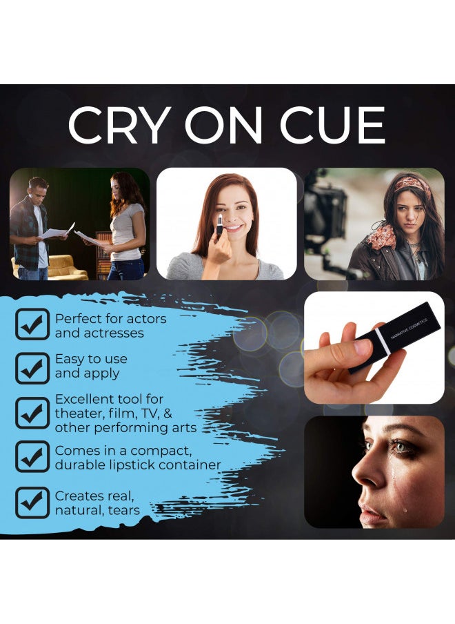 Narrative Cosmetics - Narrative Cosmetics Tear Stick, Menthol-Infused Wax for Natural Tears on Cue, Professional SFX Makeup for Film, Theatre, TV, Acting - Image 1