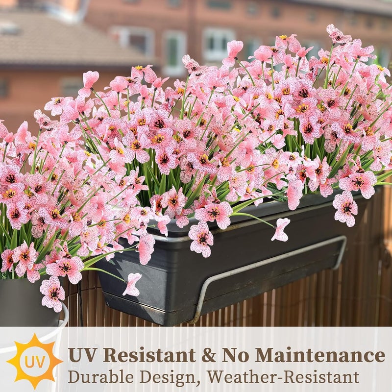ColoPlay 24 Peach Bundles Artificial Flowers for Outdoors/Indoors Fake Flowers Plants for Indoor Outside Garden Porch Window Box Home Wedding Farmhouse - Image 5