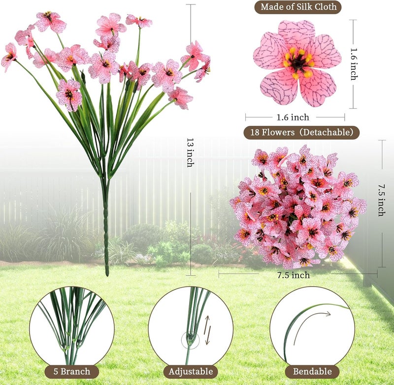 ColoPlay 24 Peach Bundles Artificial Flowers for Outdoors/Indoors Fake Flowers Plants for Indoor Outside Garden Porch Window Box Home Wedding Farmhouse - Image 2