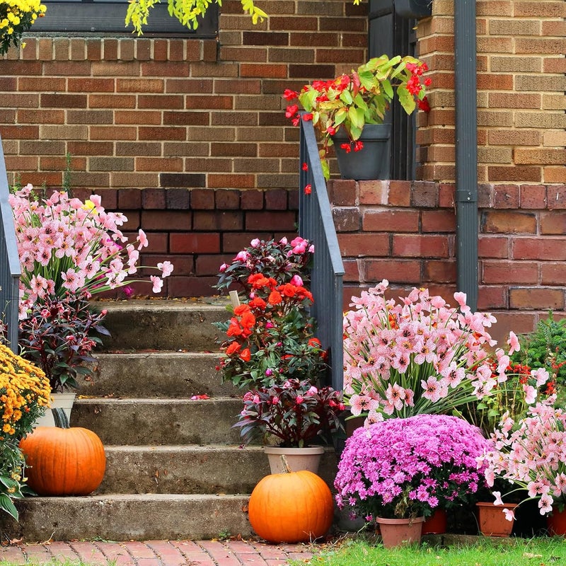 ColoPlay 24 Peach Bundles Artificial Flowers for Outdoors/Indoors Fake Flowers Plants for Indoor Outside Garden Porch Window Box Home Wedding Farmhouse - Image 4