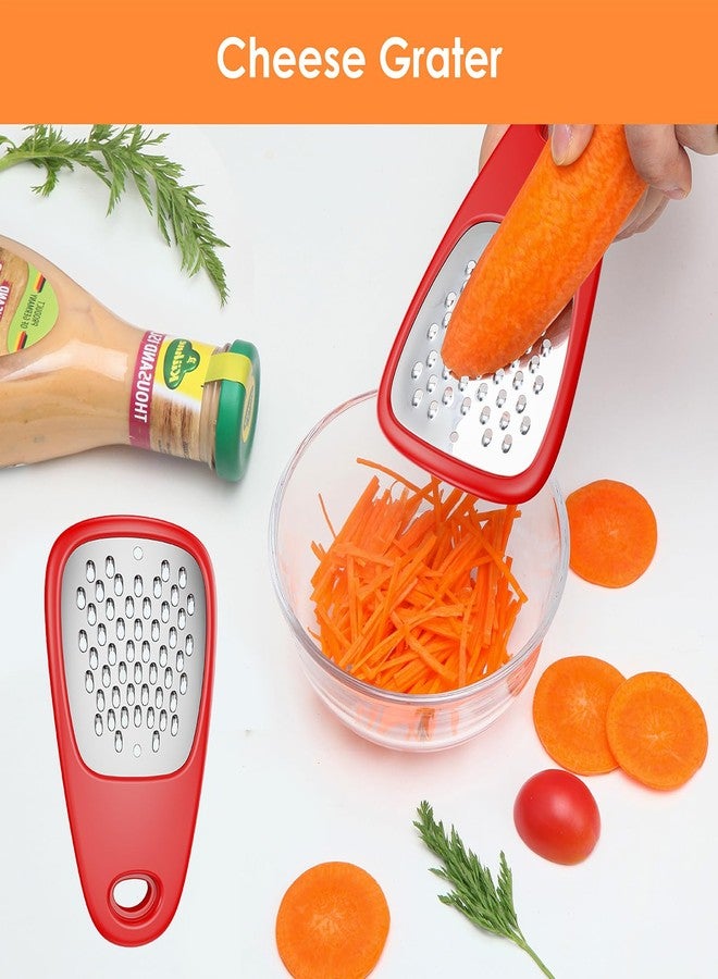 Pisol Kitchen Unique Gadgets Set 6 Pieces, Space Saving, Cheese Grater, Bottle Opener, Fruit Vegetable Peeler, Pizza Cutter, Garlic Ginger Grinder, Herb Stripper Gift Set - Image 3