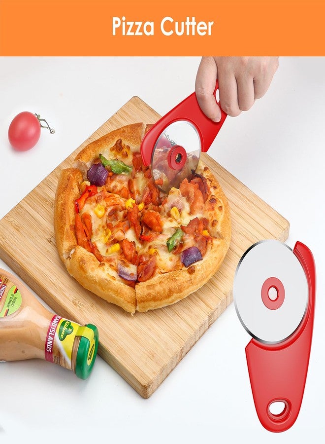 Pisol Kitchen Unique Gadgets Set 6 Pieces, Space Saving, Cheese Grater, Bottle Opener, Fruit Vegetable Peeler, Pizza Cutter, Garlic Ginger Grinder, Herb Stripper Gift Set - Image 4