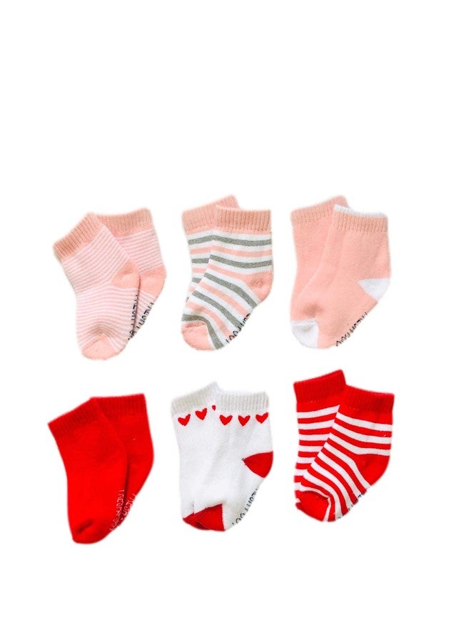 Freshfoot Cute and Colourful New Born Baby socks Set 0-12 Months (Size 0-12 Months) (Pack of 8) (Light Sade),Multicoloured (Pink & Red Mixed, 0-6) - Image 2