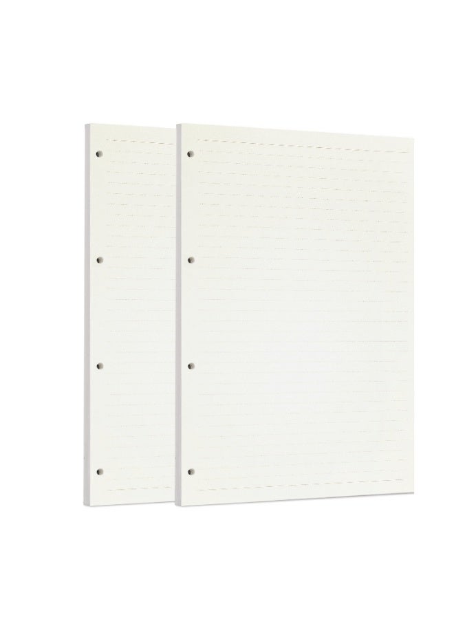 Zelten 2 Pack A4 90 Sheets/180 Pages Lined Loose Leaf Punched Paper Refills Paper for 4 Hole Binder Personal Organizer Diary Notebook Refillable Planner - Image 1