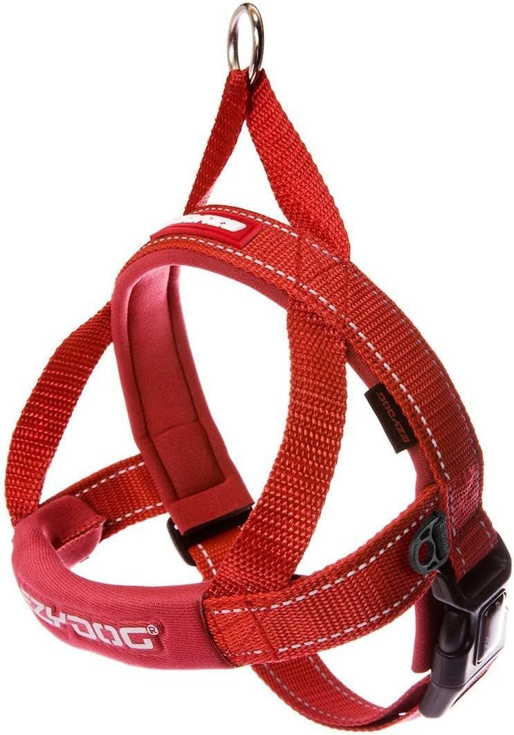 EzyDog Premium Quick Fit Adjustable No-Pull Dog Harness Vest with Reflective Stitching - Medium, Red - Image 1