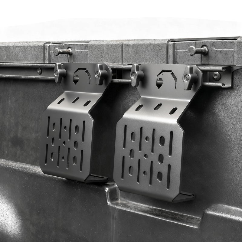 Just-V Truck Bed Rail Side Mount Holder for Toyota Tacoma 2005-2026, for Toyota Tundra 2022-2026, 2Pcs Bed Rail Modular Accessories Mount for Bike, Shovels, Axes, Recovery Plates, Fuel Tanks - Image 2