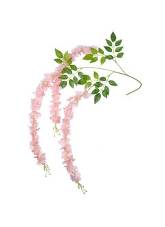 Home Buy HOME BUY 12 Pack (43.2 FT) Artificial Wisteria Vine Ratta Fake Wisteria Hanging Garland Silk Long Hanging Bush Flowers String Home Party Wedding Decor (12 Pack, Blush Peach)  - Image 5