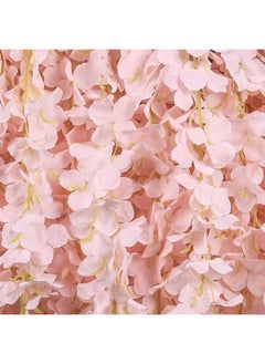 Home Buy HOME BUY 12 Pack (43.2 FT) Artificial Wisteria Vine Ratta Fake Wisteria Hanging Garland Silk Long Hanging Bush Flowers String Home Party Wedding Decor (12 Pack, Blush Peach)  - Image 3