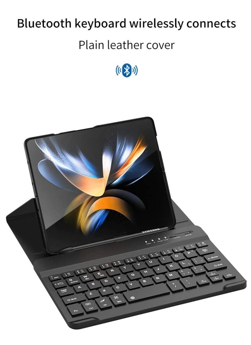 Raxoom Samsung Galaxy Z Fold 4 Case,Screen Protector Keyboard Leather Case Stylus+Pen Slot Phone Office Kit,Folding Phone Cover for Samsung Galaxy Z Fold 4 5G-Black - Image 2